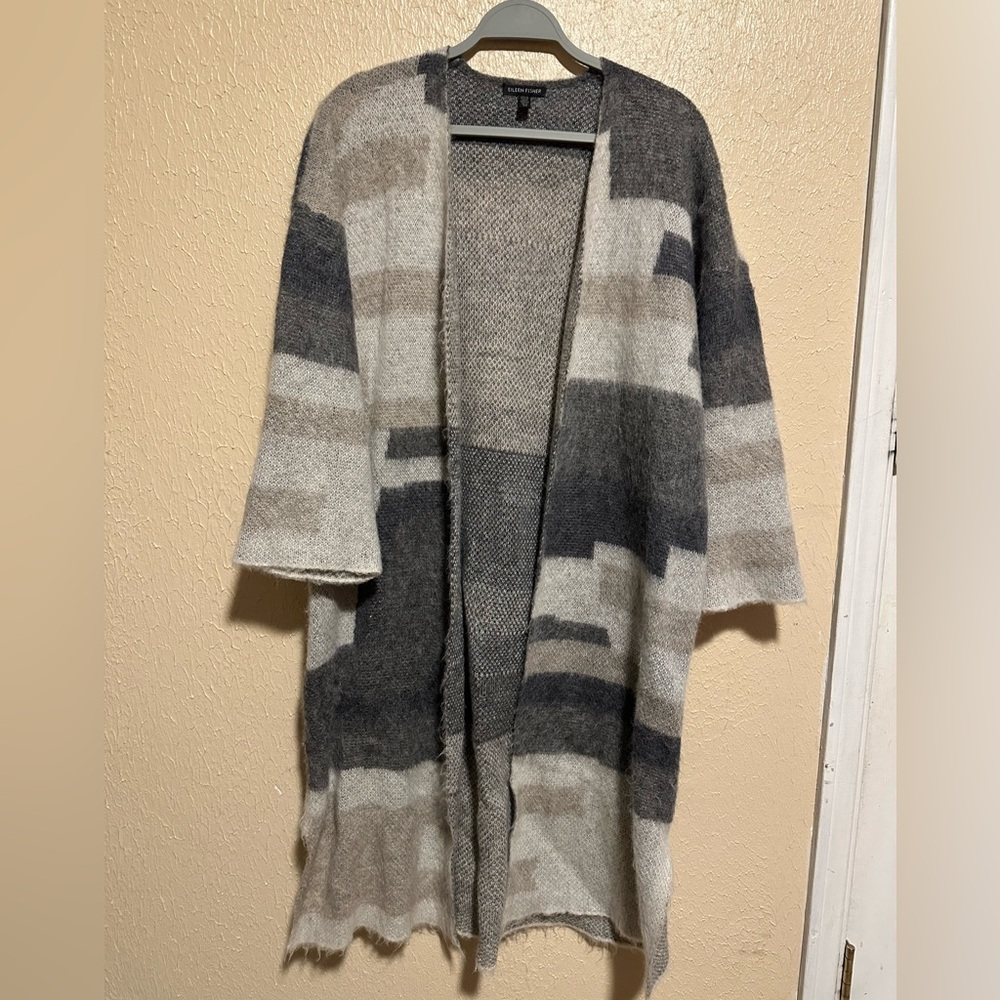Eileen Fisher Mohair Alpaca Duster Cardigan Size Small‎ - Picture 2 of 8